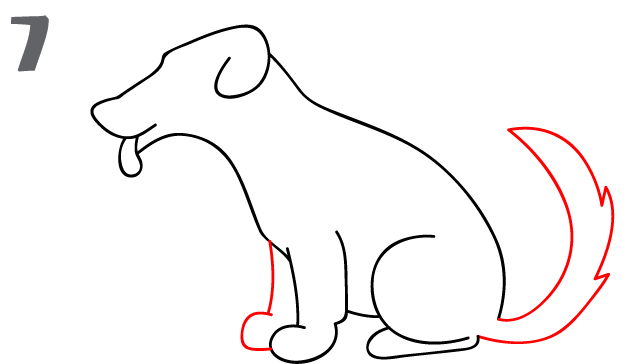 dog drawing step 7
