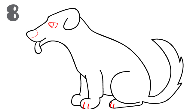 dog drawing step 8