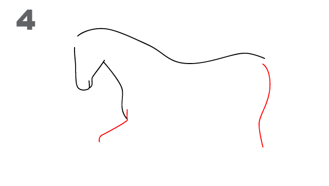 Horse drawing step 4