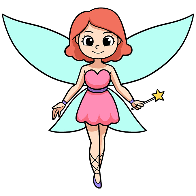 Fairy drawing step 10