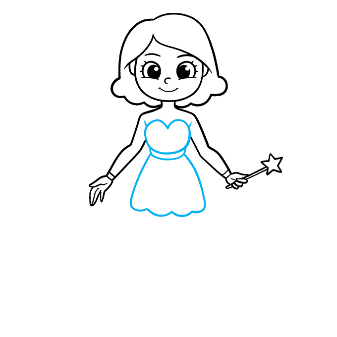 Fairy drawing step 6
