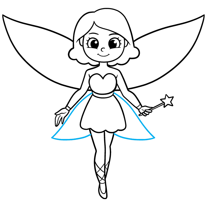Fairy drawing step 9