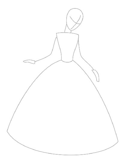 Princess drawing step 3
