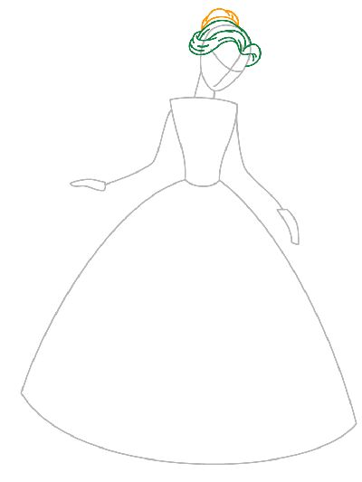 Princess drawing step 5